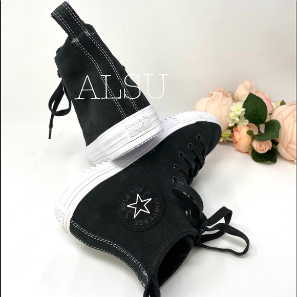 Converse Ctas Hiker High Suede Black Women's Size 7.5 AUTHENTIC 565236C - Picture 8 of 8